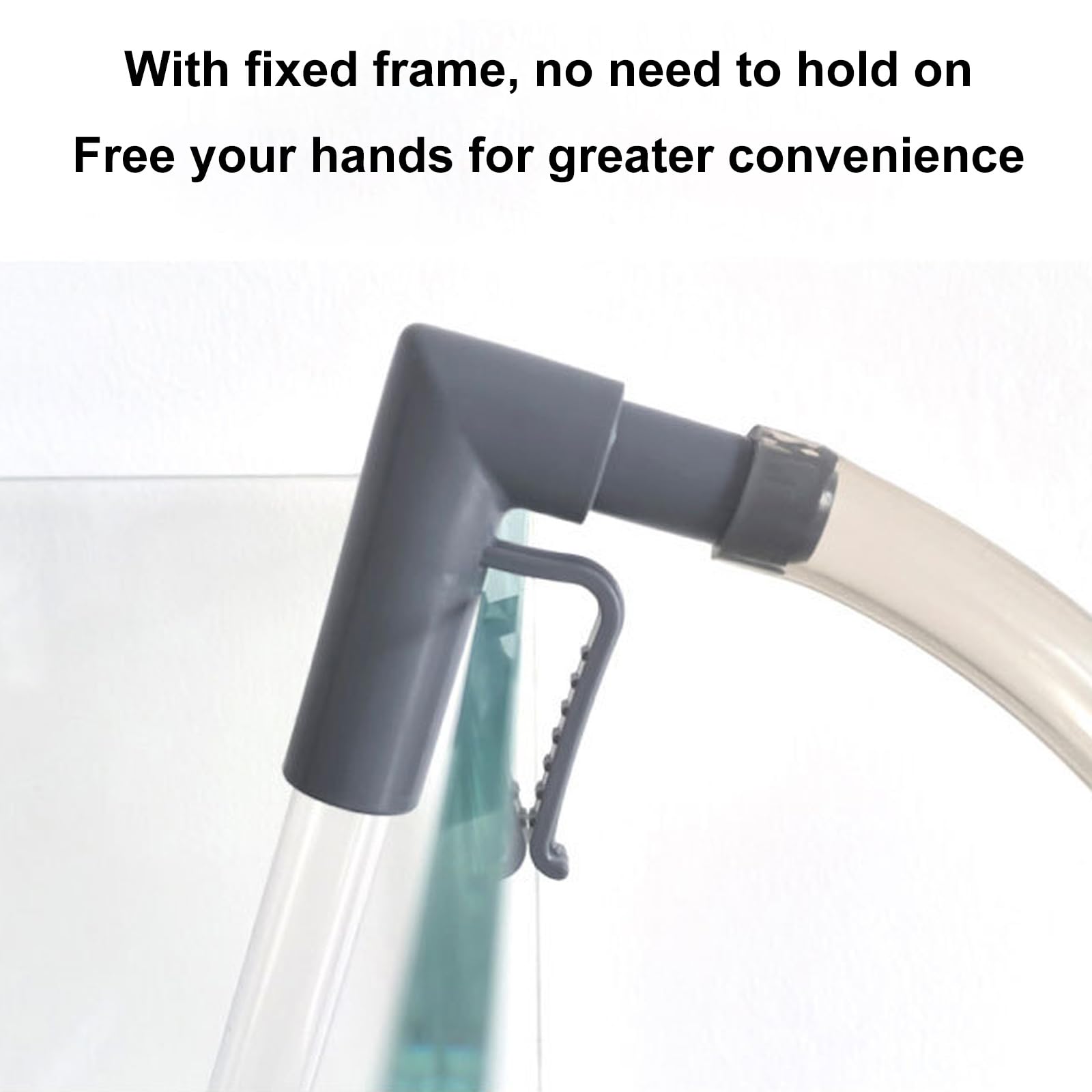 Aspirateur Aquarium, Nettoyage Aquarium avec 1 Brosse de Nettoyage Bleue Siphon pour Vidange Complète pour Aquarium Changer l'eau Nettoyage Graviers et Sable (Gris)
