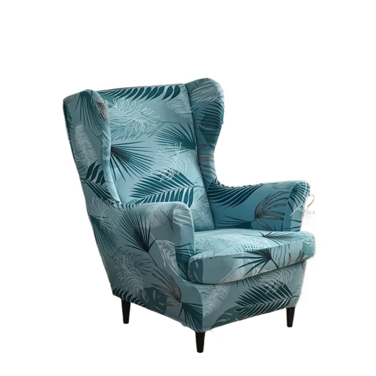 GCYEIDMA Wing Chair Slipcover Leaves Wing Chair Cover Stretch Armchair Covers Ottoman Removable Sofa Slipcovers with Seat Cushion(A3 Wingchair Cover)