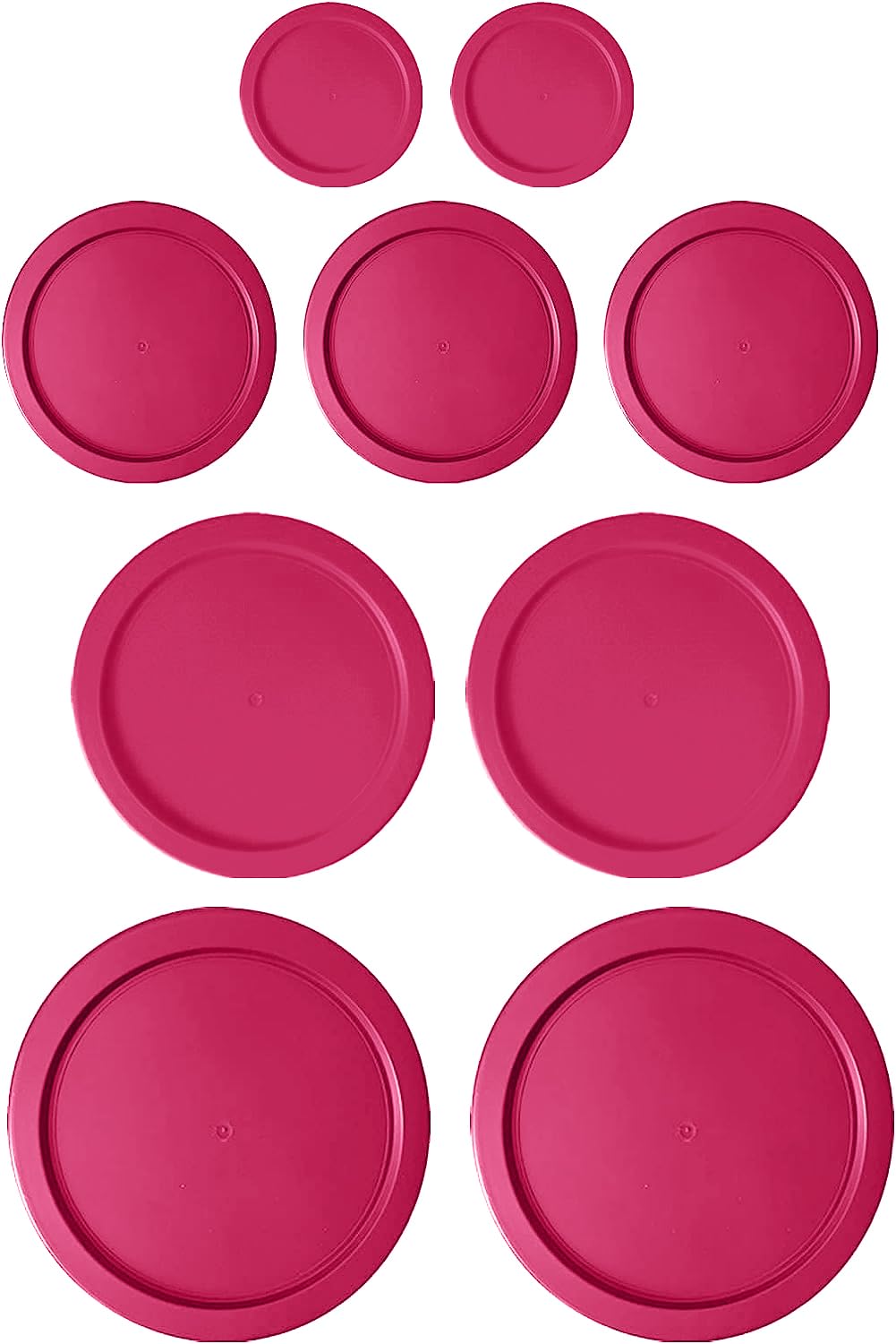 Replacement Lids for Pyrex Glass Foood Storage Containers Containers Round (2) 1-Cup (3) 2-Cup (2) 4-Cup (2) 7-Cup (Fuchsia)