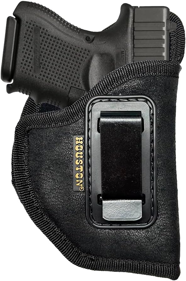IWB Gun Holster by Houston-Nobuck ECO Leather Concealed-Fits:Glock 26/27/33,Shield 45, XD-s 45,Taurus PT 111/G2C,Walt P22/PK 380,Ruger SR 9C,XD 9 sub s.0,S&W M&P 9C,Most Double Stack C