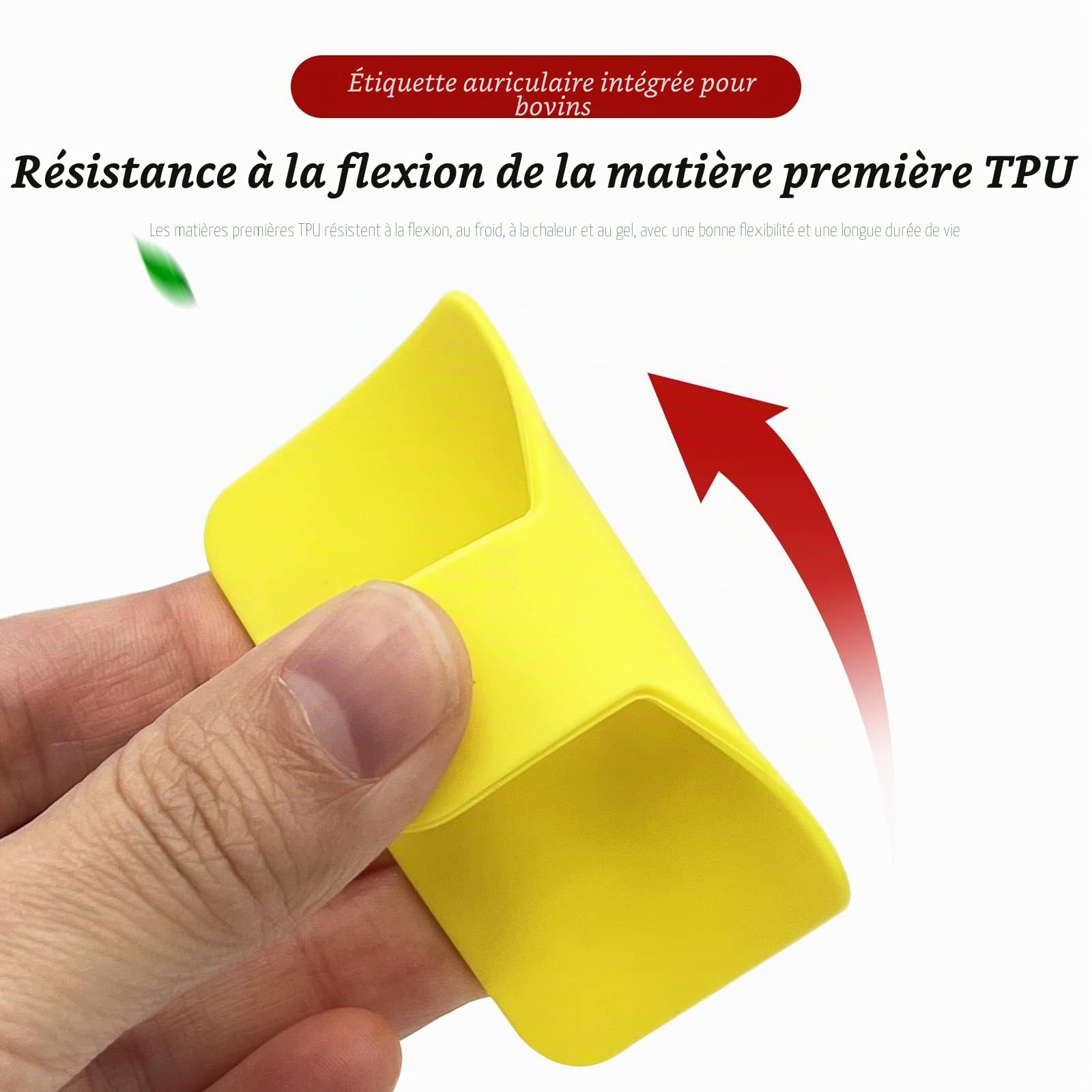 Lot de 100 étiquettes d'oreilles vierges pour bétail - Jaunes - 7,9 cm x 6,1 cm - Étiquettes d'identification numérotées en TPU pour animaux et élevage