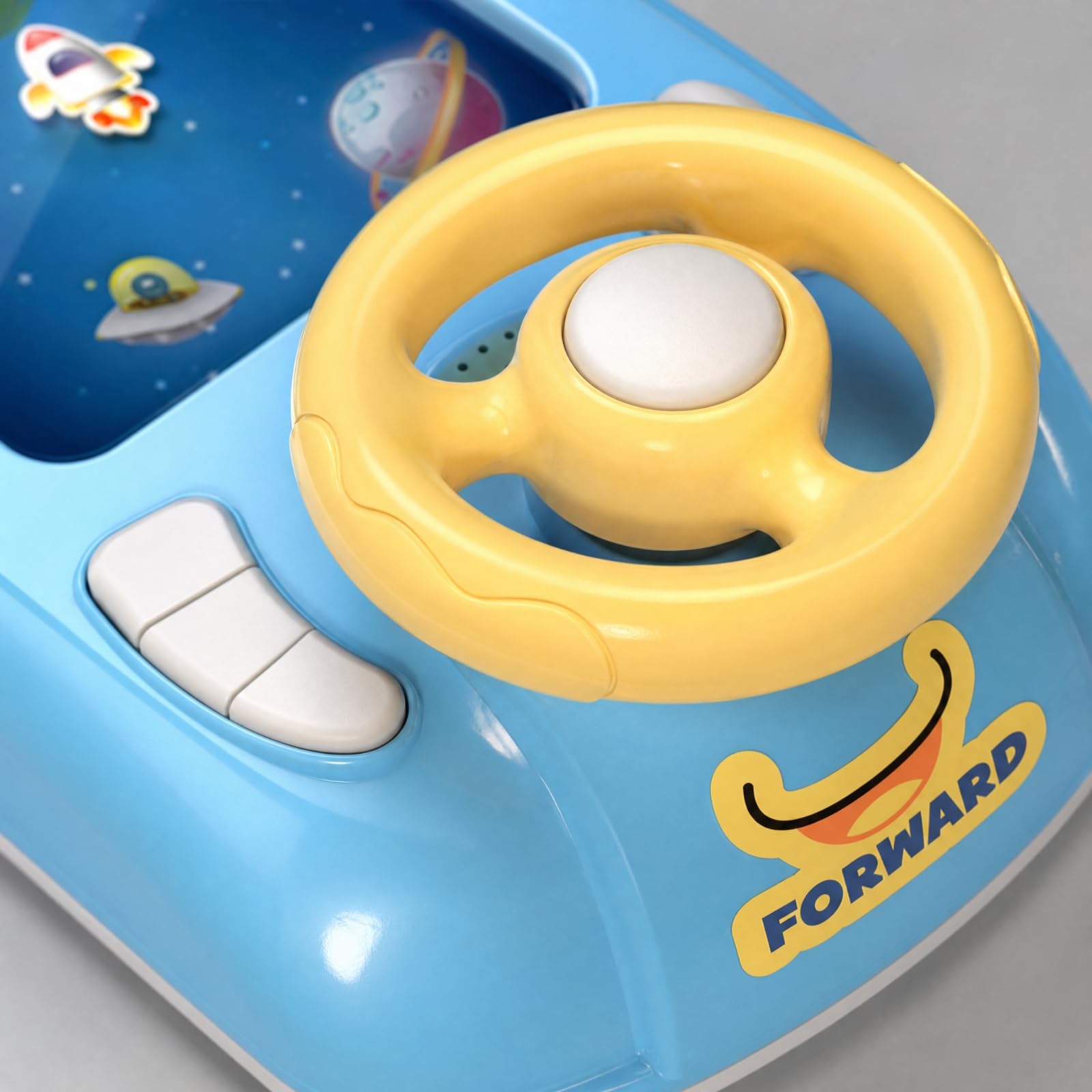 Gioco Guida Simulatore Spaziale da Tavolo per Bambini con Giallo E Pulsante Centrale con Ventose Antiscivolo Adatto Regalo Compleanno