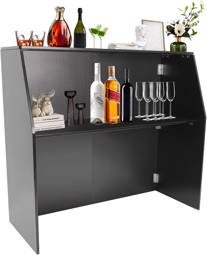 Amazon.com: Portable Folding Event Bar with Top & Middle Shelves ...