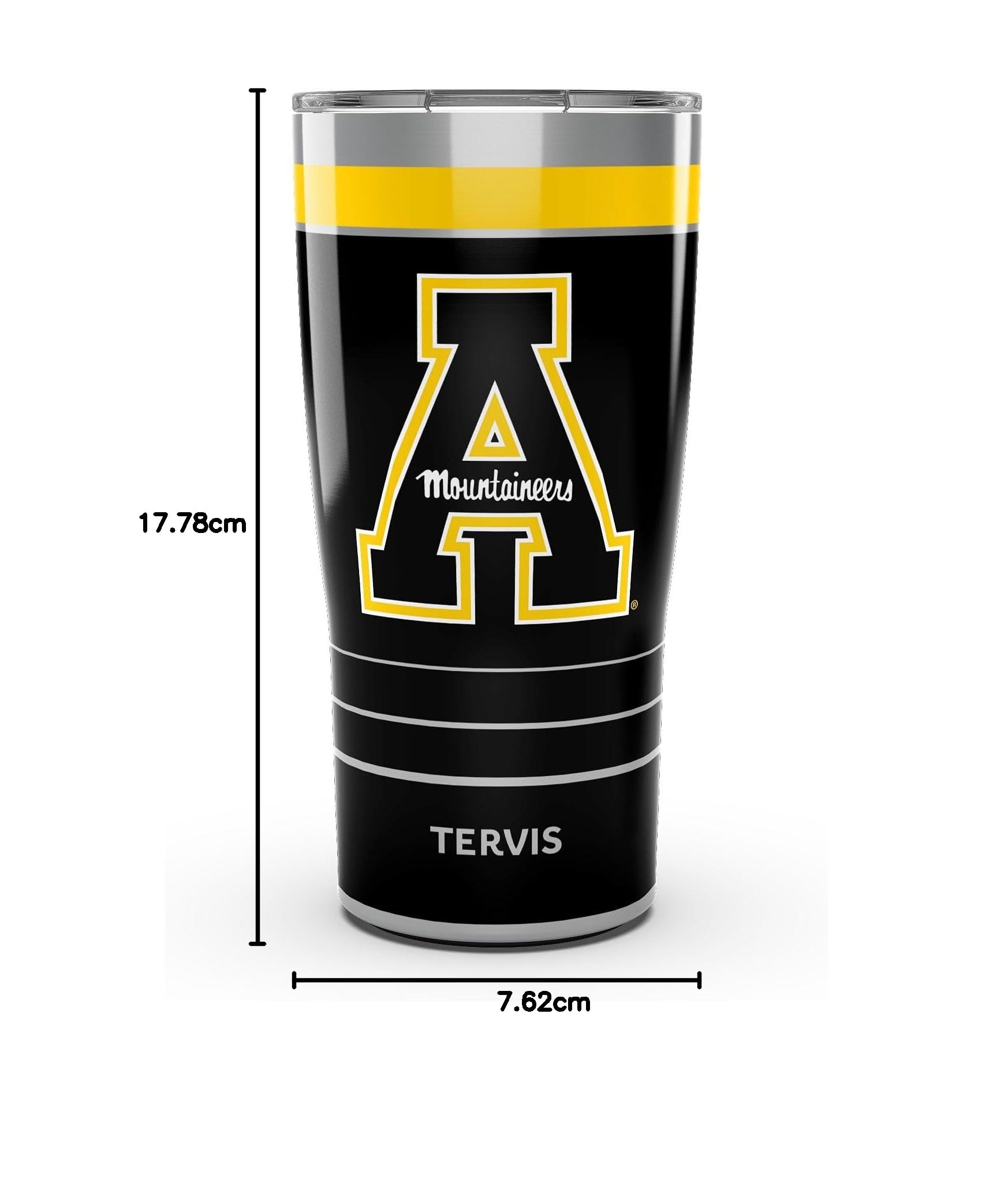 Tervis Traveler Appalachian State Mountaineers – MVP dreiwandiger, isolierter Becher hält Getränke kalt und heiß, 590 ml, Edelstahl
