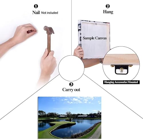 Miniatura 8 de TPC Sawgrass - Arte de pared de campo de golf para sala de estar, dormitorio, oficina, decoración de pared, póster de campo de golf de Estados