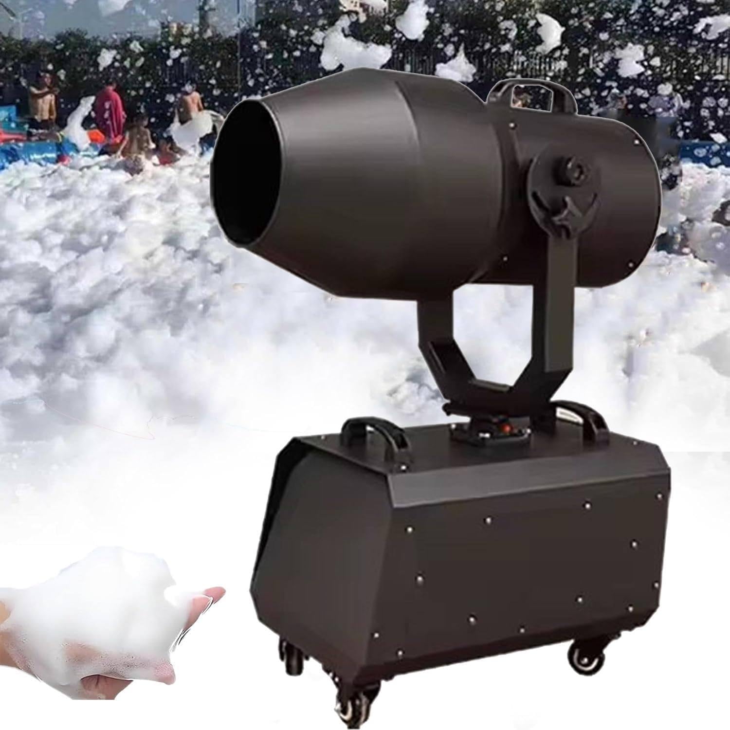 ZIXIAOS Large Foam Machine, 2000w Professional Stage Foam Jet Machine, Automatic Head Shaking, Adjustable Angle, 7-10 M Distance, 80-100 M² Coverage Area