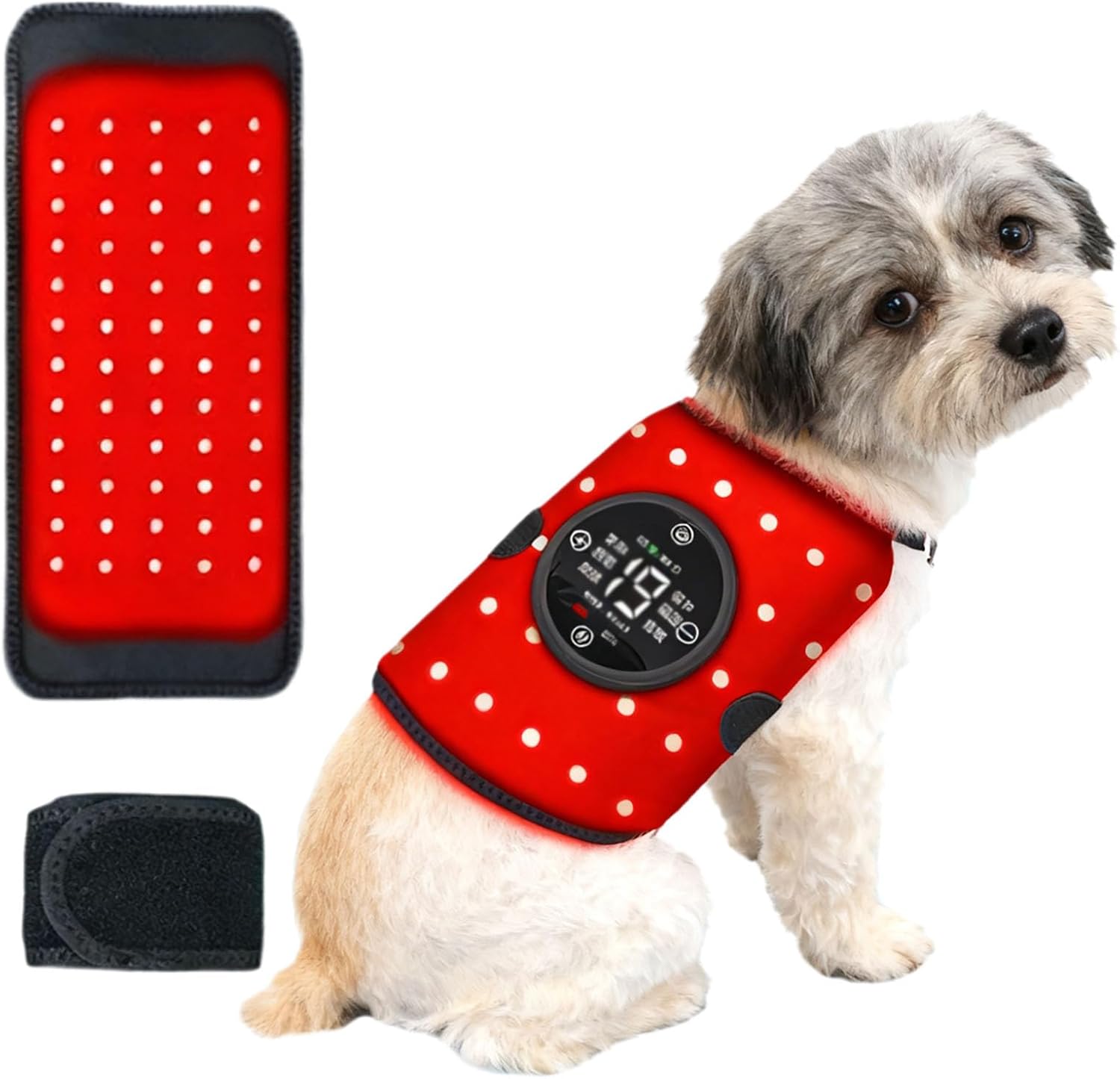 Pet Red Light Therapy Device with Heat, Infrared Pain Relief Massager, LED Infrared Red Light Therapy for Dogs, Portable Pet Physiotherapy Tool Round Host