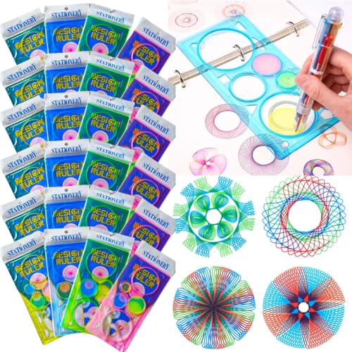 Image of Scale For Kids Birthday Return Gift (Set Of 24), Kids Return Gift, Design Ruler For Boys And Girls, Spirograph, Art Craft, Stationery (Pack Of 24), Multicolor