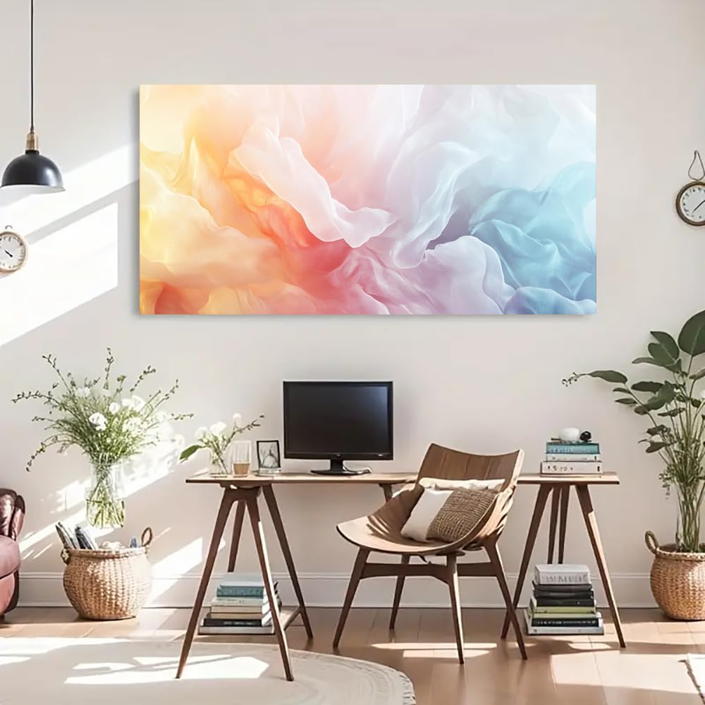 AEFOUU Canvas Art Print Abstract Brushstroke Colorful Painting for Living Room Bedroom Modern Home Artwork Wall Decor Picture(20x40cm/8x16in/Frameless)