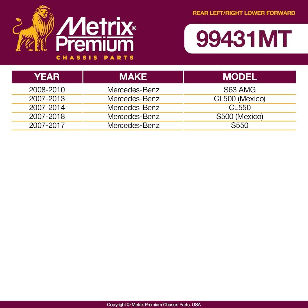 Metrix Premium Chassis Parts - Rear Left & Right Lower Forward Control Arm Kit Fits 19-20 Mercedes-Benz S450L (Mexico), 19-20 S560e, 19-20 S560L, 18-20 Maybach S560, RK641960, RK641961, Made in Europe