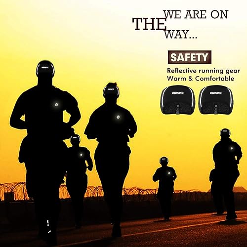 Miniatura 5 de EMPIRELION Diadema de forro polar de felpa original y lujosa calentador de orejas suave para correr frente a prueba de viento equipo reflectante