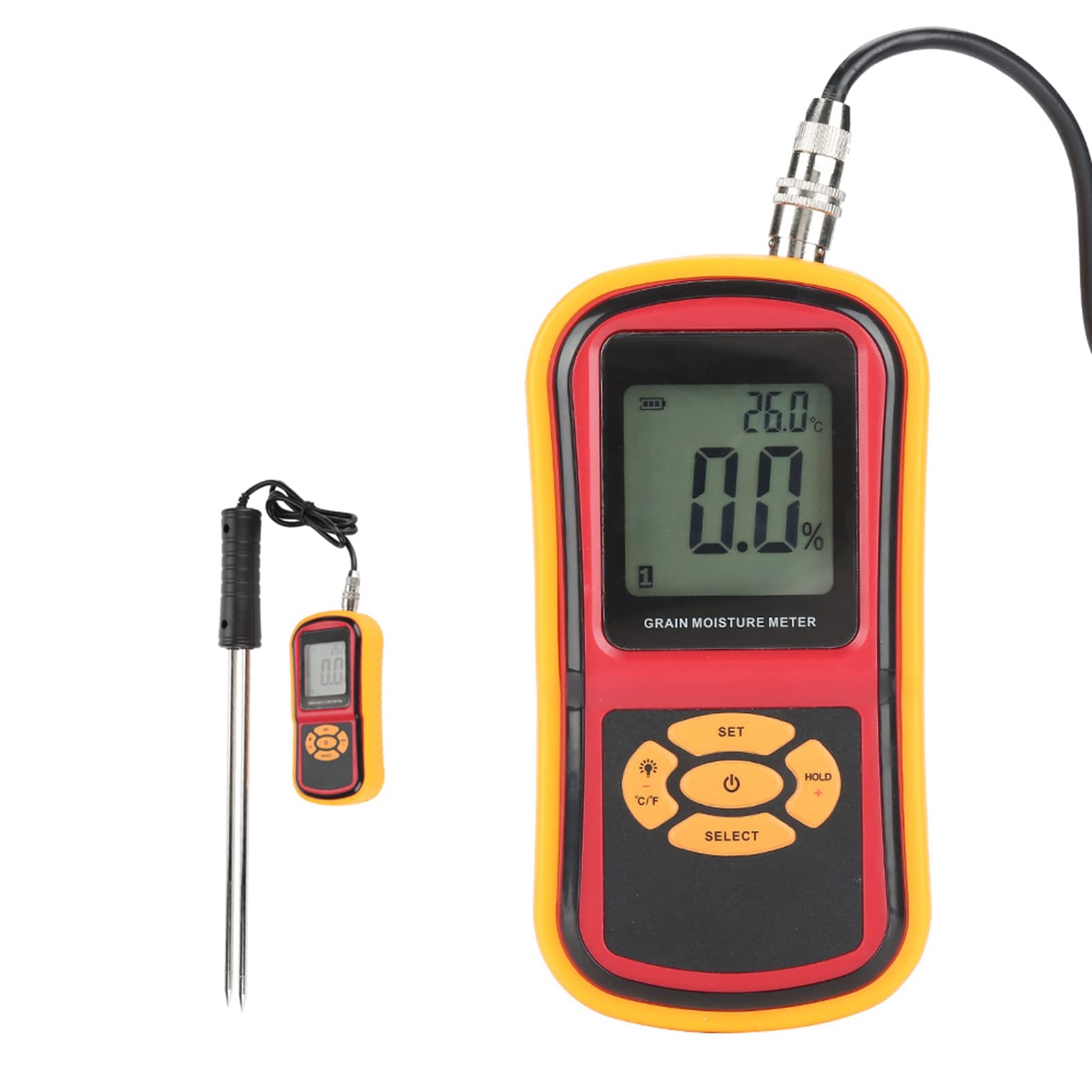 Tester, Meter Temperature Measurement LCD Backlight Standard Setting Multiple Types with Probe, Batteries, Manual, Thermometer