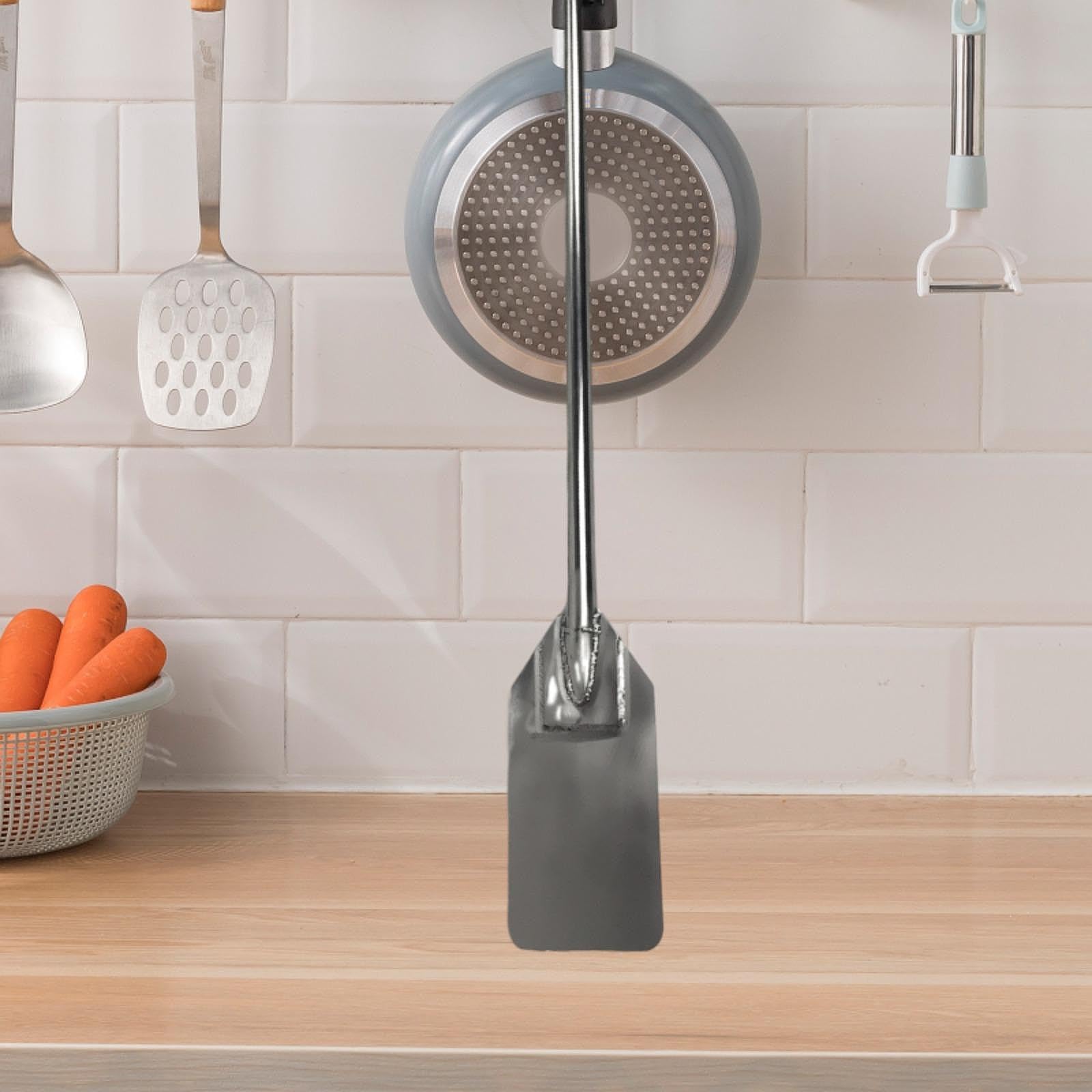MagiDeal Espátulas de Acero Inoxidable para Mezclar, Resistentes y Resistentes al óxido, de Gran tamaño, con Mango Largo, para cocinar en y en casa, 42 in