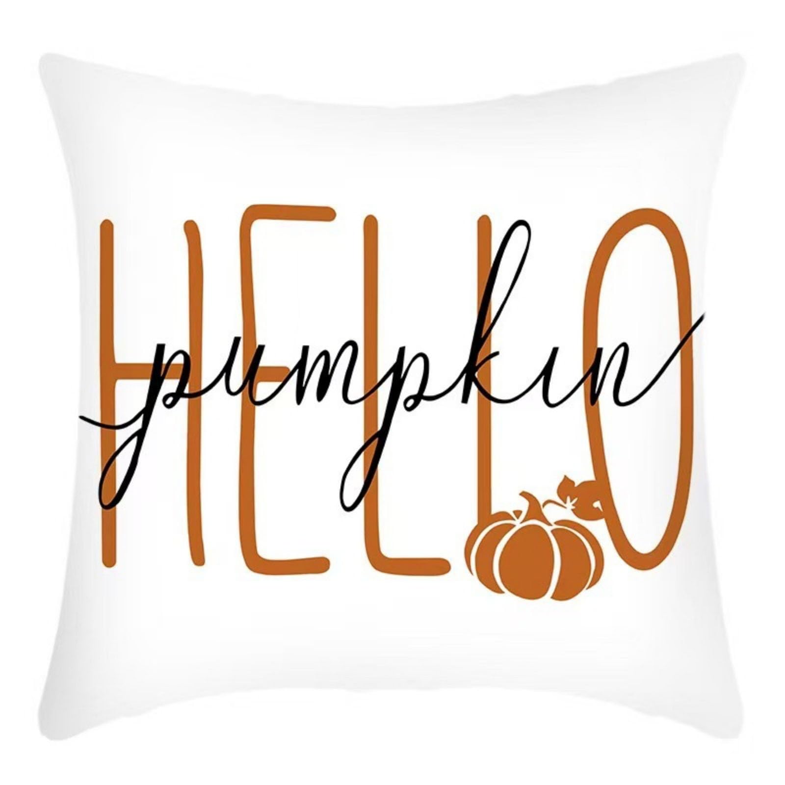 Jazuaiao Fall Themed Pillowcase Pumpkin Pattern Soft Fabric Easily Clean Home Accent Decorative Pillow Cover 45cm X 45cm Festive Fall Pillow Case