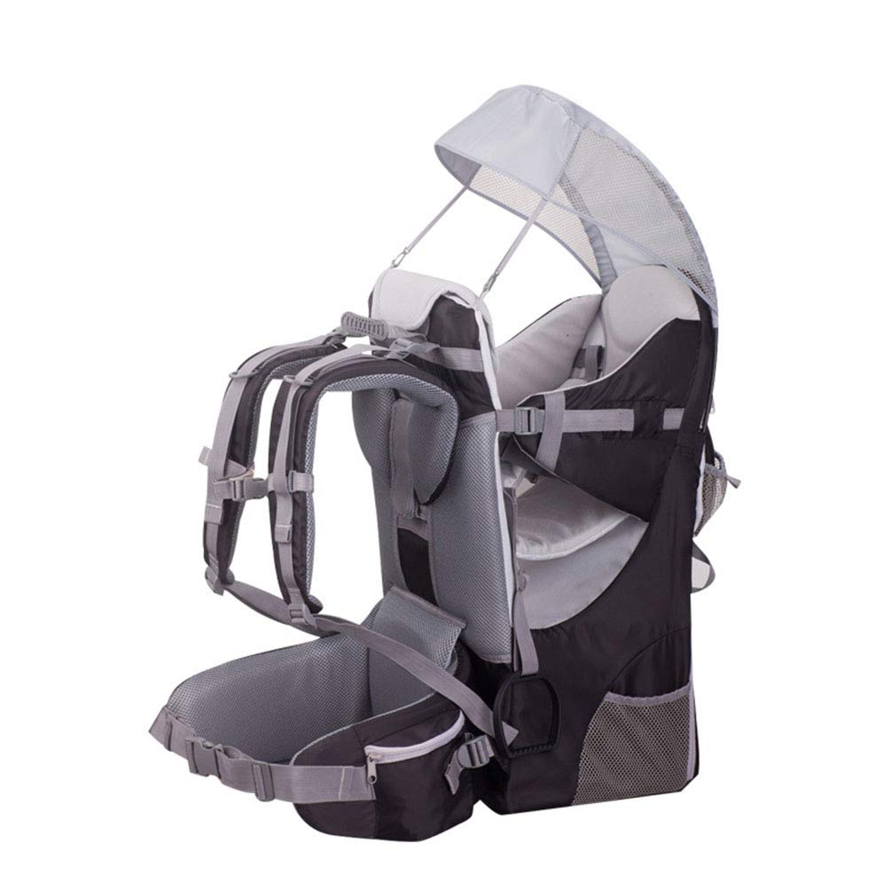 Child Carrier with Rain Sun Cover Foldable Backpack Hiking Backpack Carrier Camping Maximum Load 20 Kg,Black