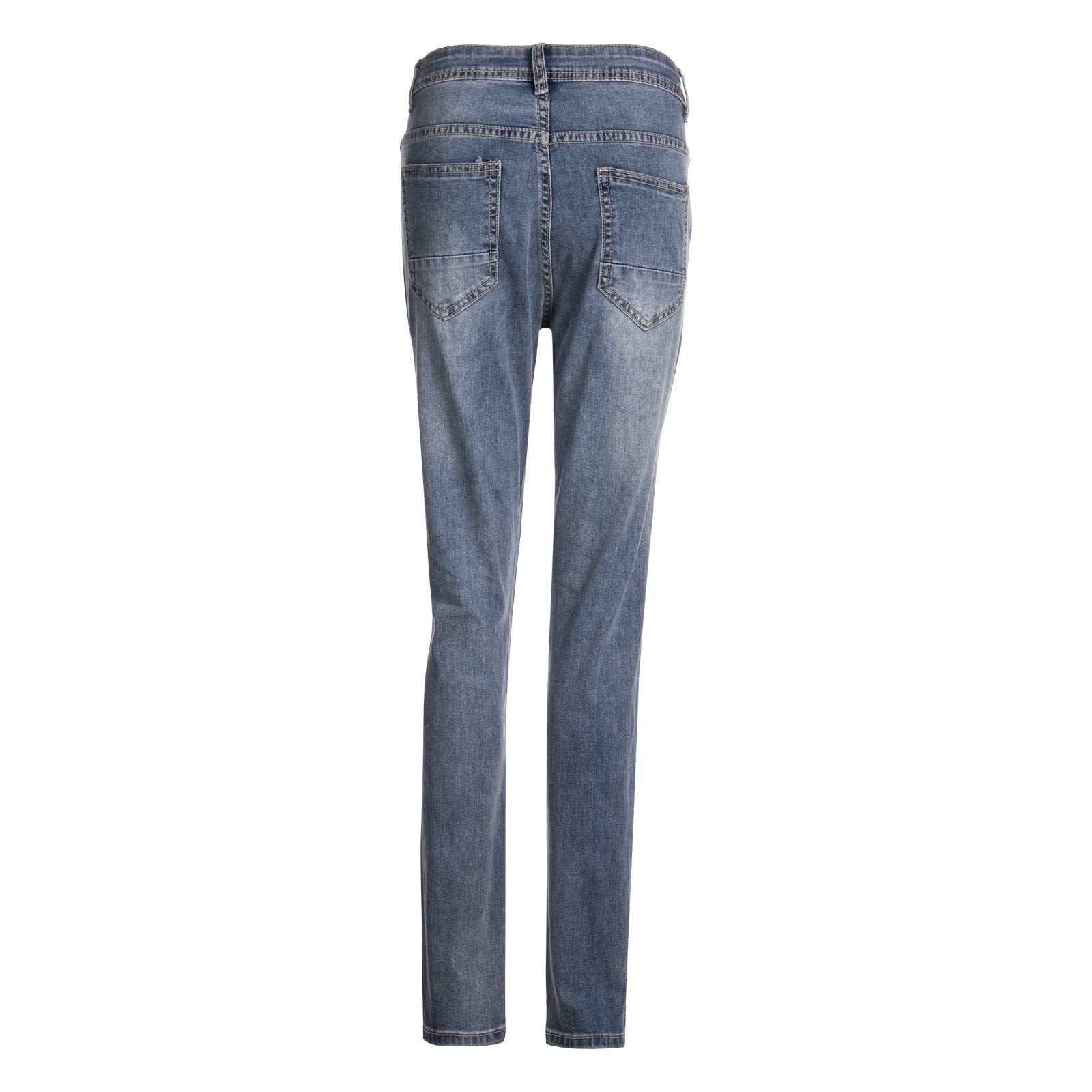 Jeans da uomo classici strappati, elastico in vita elasticizzata, pantaloni in denim invecchiato pantaloni hip hop streetwear