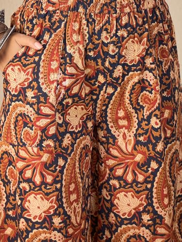 Image of WineRed Women Green Paisley Print Hi-Low Co-ord Set