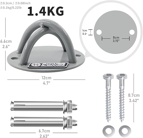 Miniatura 2 de POWER GUIDANCE Soporte de pared y techo para correas de suspensión, anillos de gimnasia, columpios de yoga y banda de resistencia para hamaca