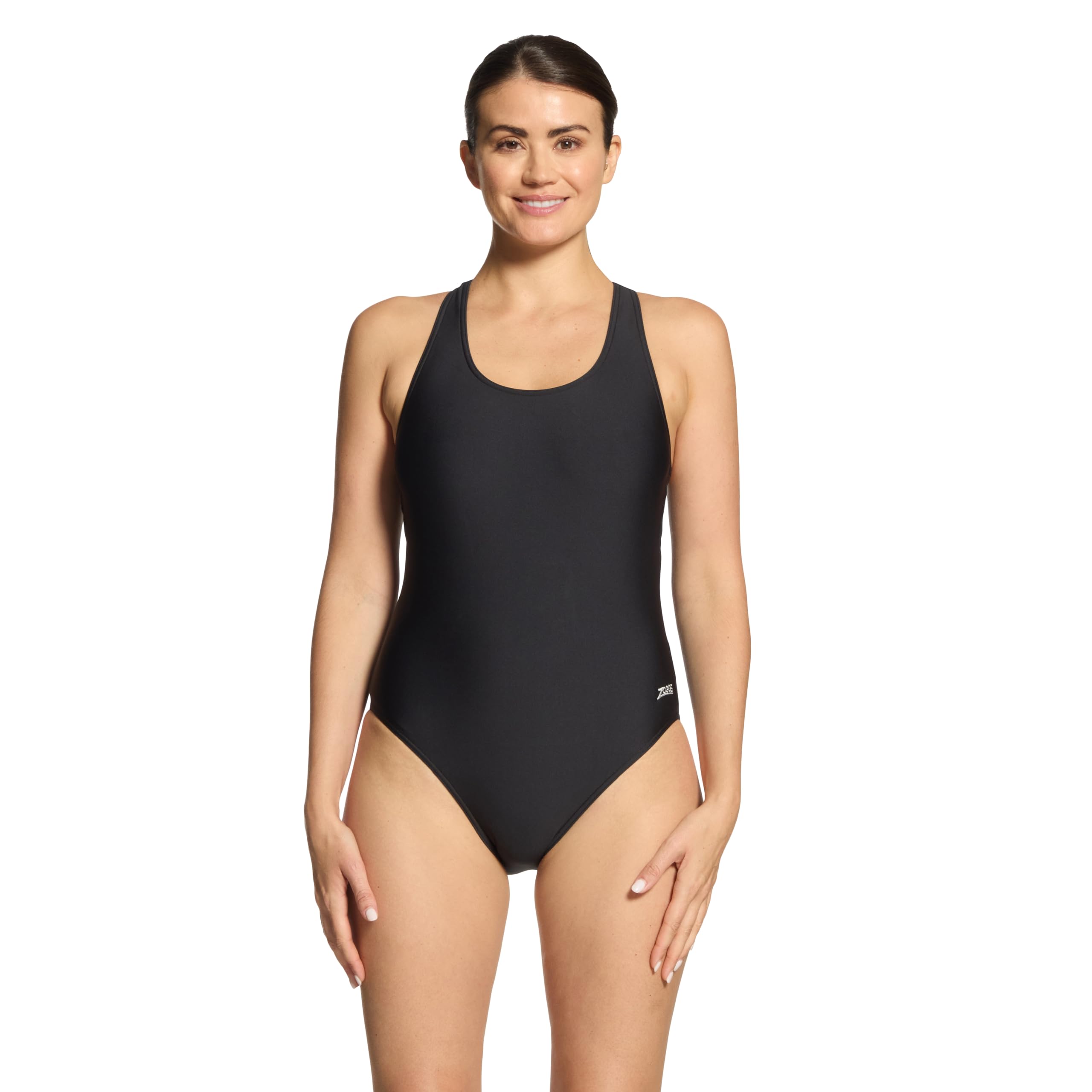 Zoggs Coogee Sonicback Swimsuit Black UK 16 Womens Swimming Costume Ecolast BNWT