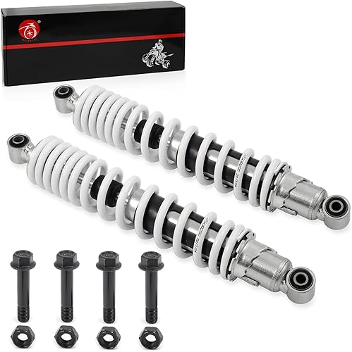 2 piezas de resorte amortiguador delantero izquierdo derecho y tuerca de bloqueo de perno compatible con Yamaha Banshee 350 YFZ350 1987-2006