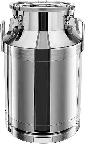 Miniatura 10 de Lata de leche de acero inoxidable, lata de almacenamiento de leche resistente, cubo de leche, cubo de leche, cubo de vino, jarra con tapa sellada de