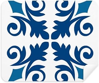 Morocco Decorative Flower Blue Pattern Cleaning Cloth Screen Cleaner 2pcs Suede Fabric