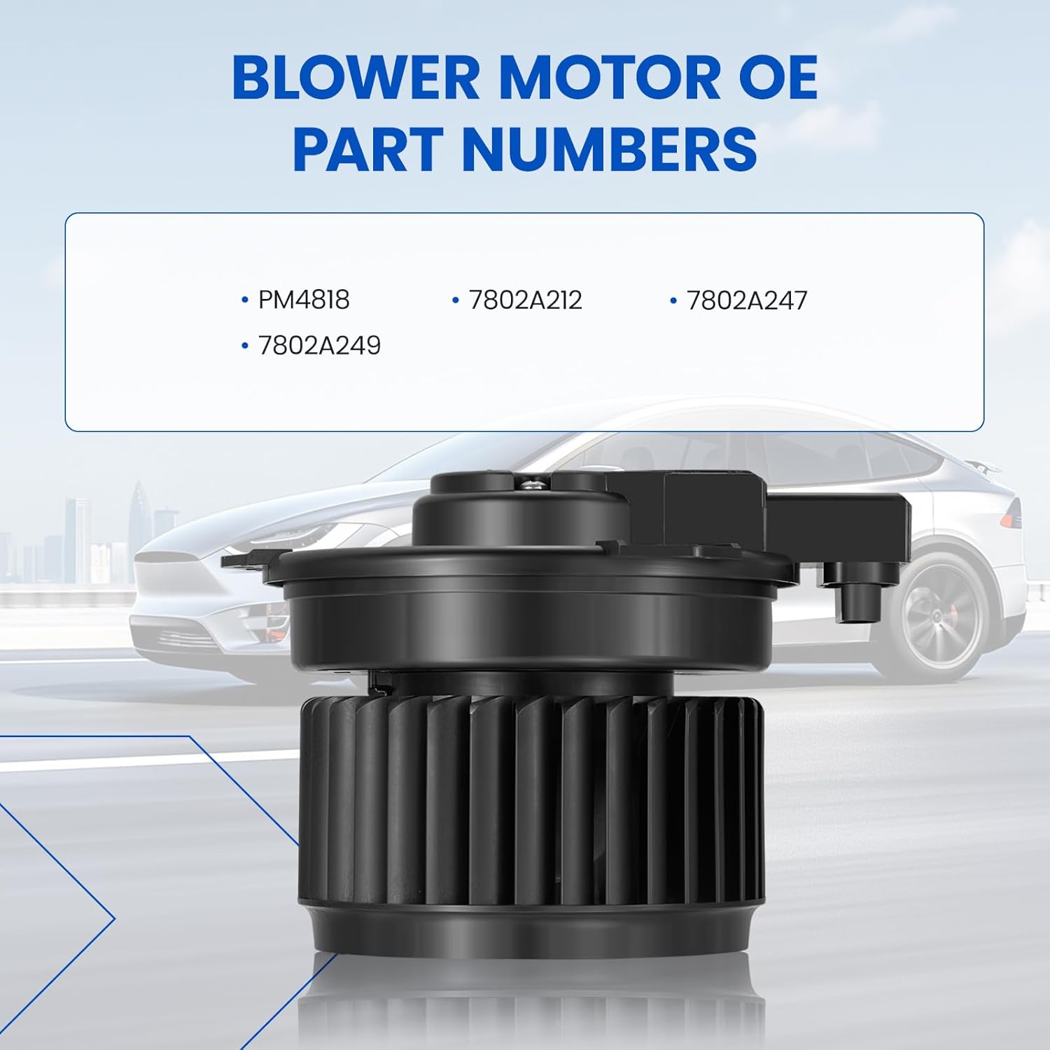 HVAC Blower Motor Assembly Compatible with Mitsubishi Mirage 2014-2019 / i-MiEV 2012-2017 - Replaces OEM 7802A247, 7802A249, PM4818 - A/C Heater Fan Blower Motor