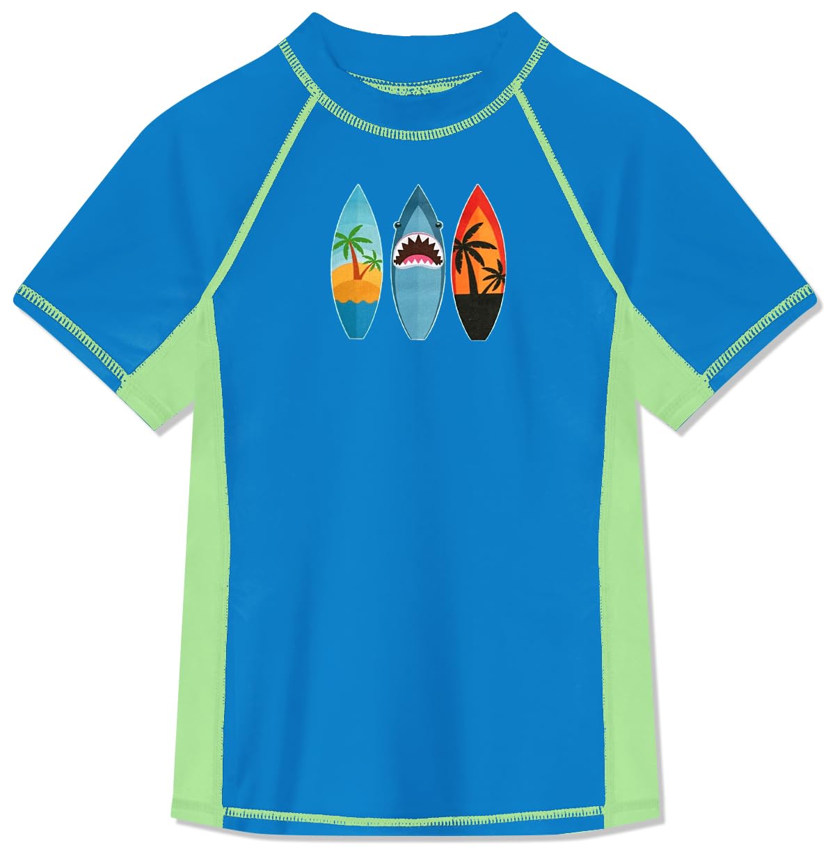 BesserBay Jungen Rashguard Shirt UPF 50+ Kurzarm Schwimmshirt Top UV-Shutz 110-160