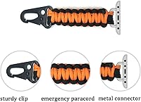 Vista 2 de yothchose Llavero de cuerda de paracaídas compatible con correa trenzada militar Apple Watch Fob Negro con naranja
