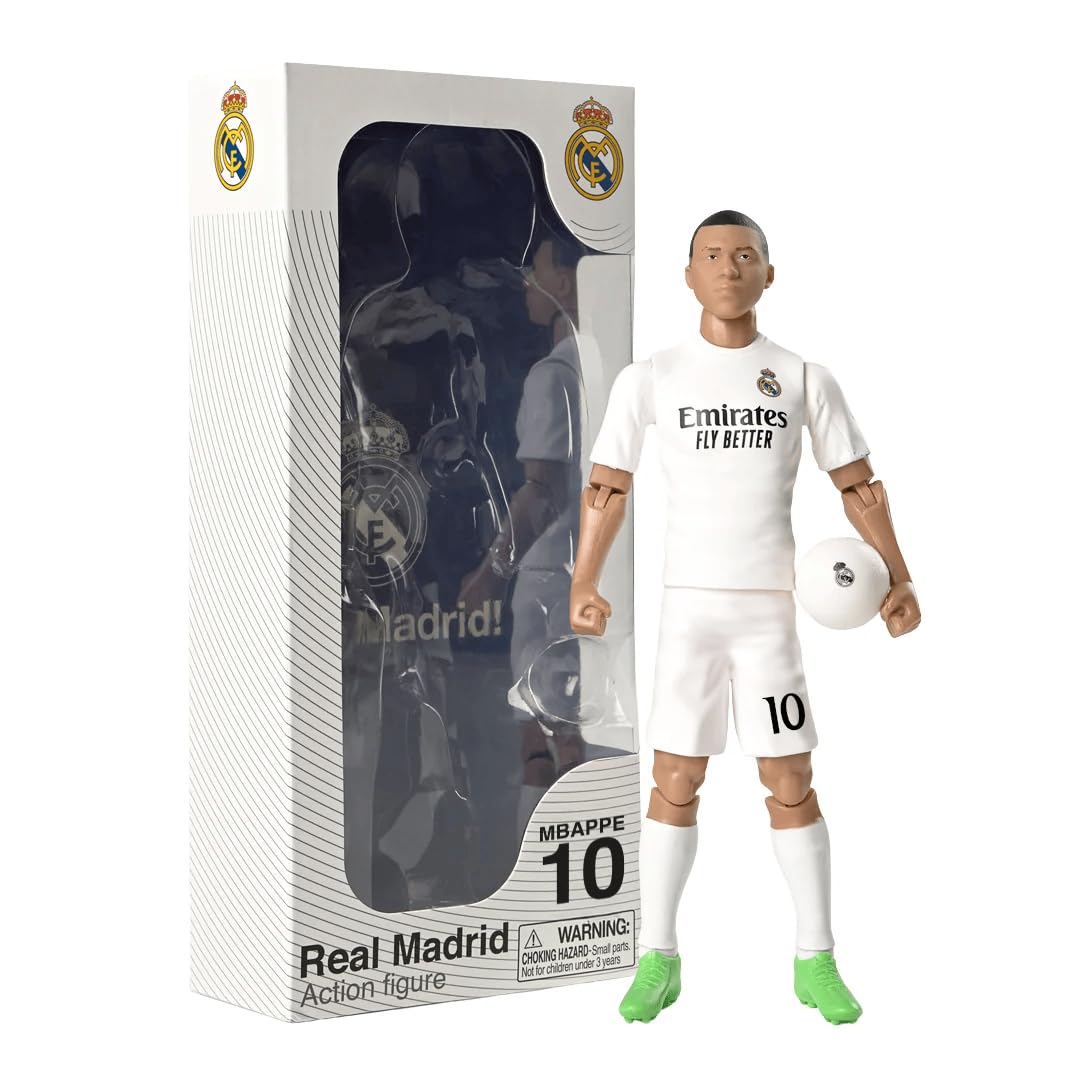 Banbo Toys Real Madrid CF Kylian Mbappé 8" Collectible Soccer Action Figure