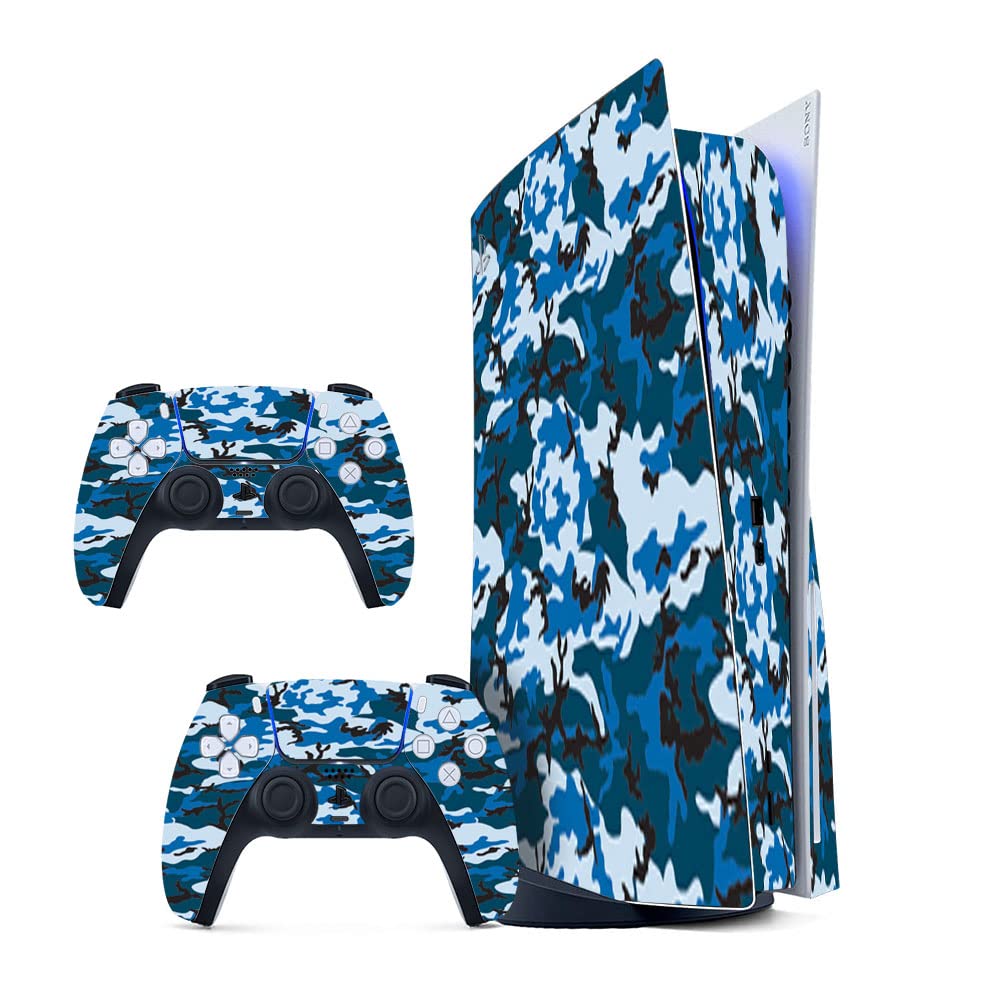 GADGETSWRAP Premium Material Skin Sticker Decal Wrap Compatible with PS5 Disc Edition - Blue Camo (B0BW8FQXKQ) Amazon Price History, Amazon Price Tracker
