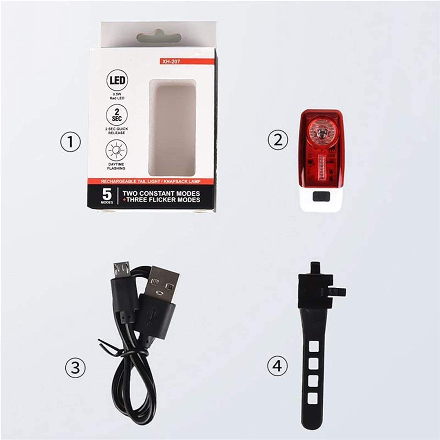 Tylne światła rowerowe USB, Tylne światło rowerowe, które można łatwo przymocować jako czerwone światło tylne, oświetlenie ostrzegawcze do jazdy nocą na rowerze szosowym