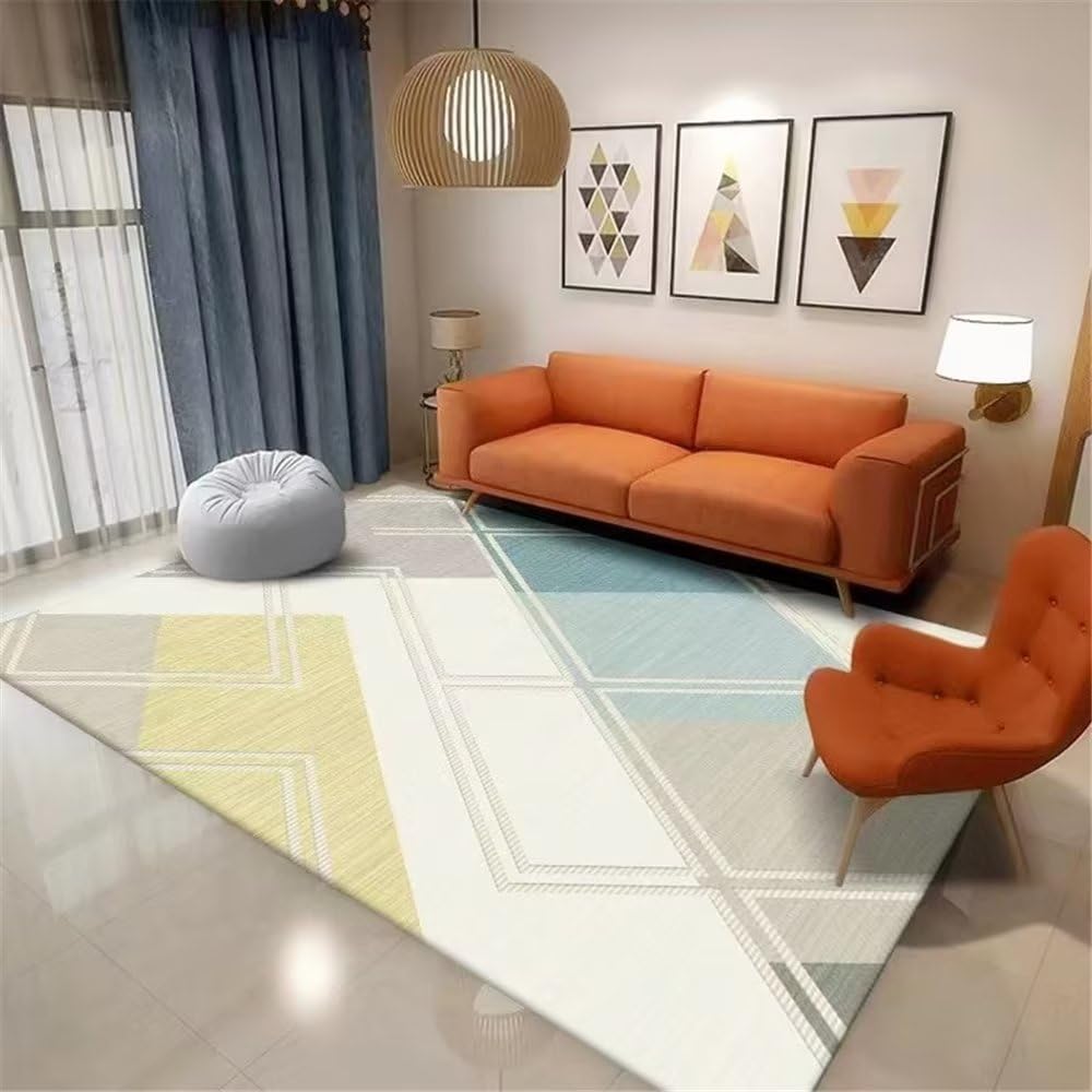 Tapis chambre fille bleu marine et frais à rayures pour créer un grand coin jeu douillet