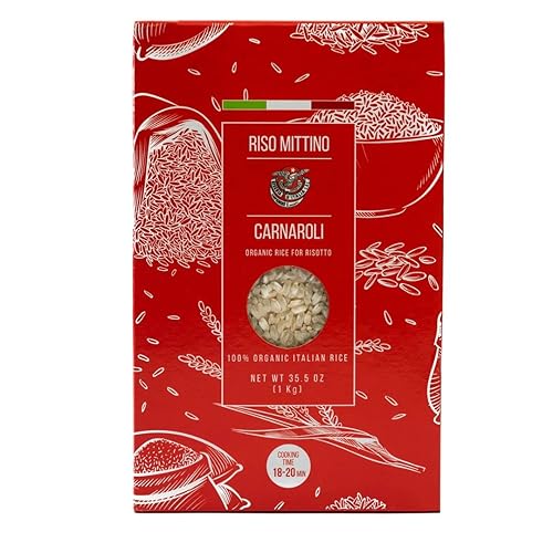 RISO MITTINO - Arroz Carnaroli orgánico para risotto de 2.2 libras, selección de arroz italiano de primera calidad Brava Giulia Choice 1 paquete