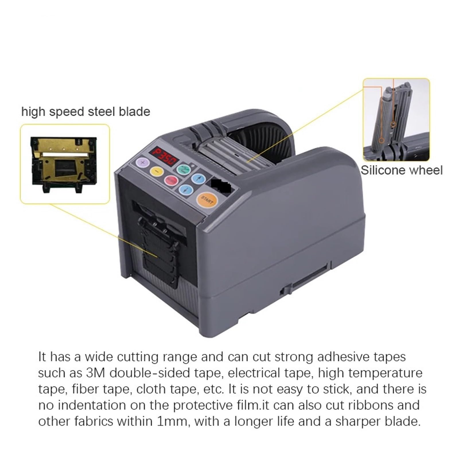 Distributore automatico di nastro adesivo Macchina da taglio Nastro adesivo da 6-60 mm Nastro adesivo Taglierina intelligente a doppia faccia(03)