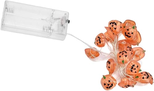 Miniatura 6 de JUOPZKENN Guirnalda de luces de Halloween, cadena de luces de calabaza de plástico con 20 mini calabazas Jack O, luces de calabaza de Halloween