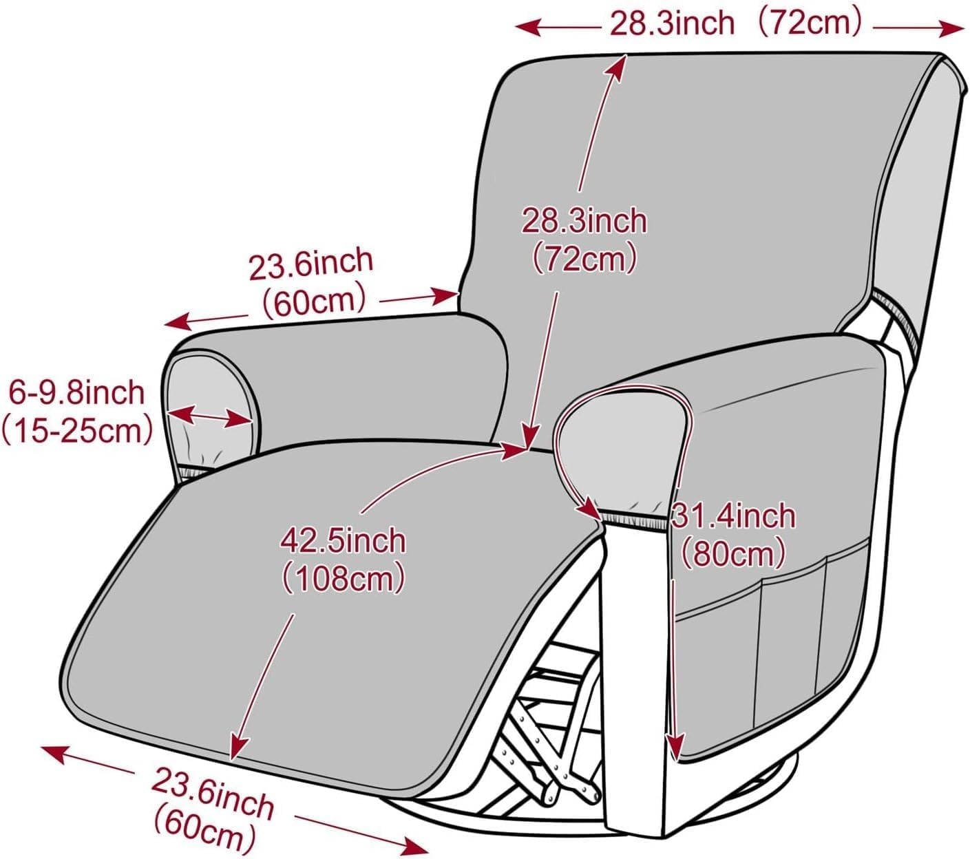 Waterproof Lift Chair Covers Quilted Recliner Covers That Stay in Place | Electric Power Stretch Recliner Cover Washable for Couch, Sofa, Armchair, Pets, Dog(Blue a)