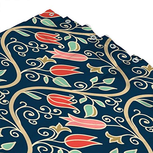 Rideau de douche flocon de neige en polyester imperméable avec crochets 168x183 cm