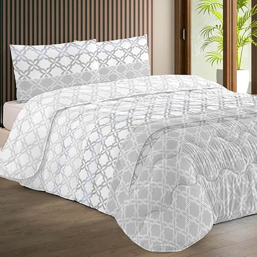 Rufino Díaz Edredón Invierno 450 gr Estampado Toledo (Gris 19-135 cm) - Otoño/Invierno - Suave y cálido para tu Descanso