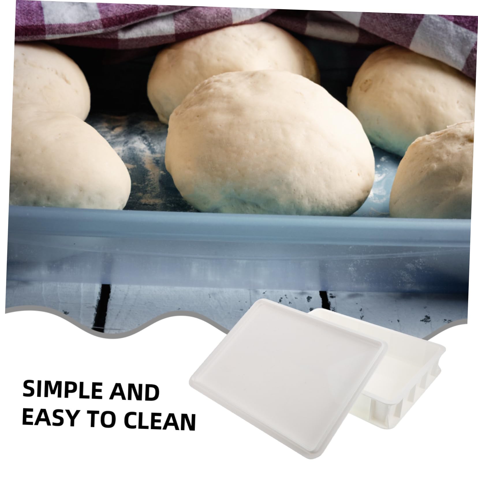 Récipient à Pâte à Pizza en Plastique avec Couvercle, Design Empilable pour Fermentation, Rétention D'humidité et Nettoyage Facile, pour Boulangerie Commerciale