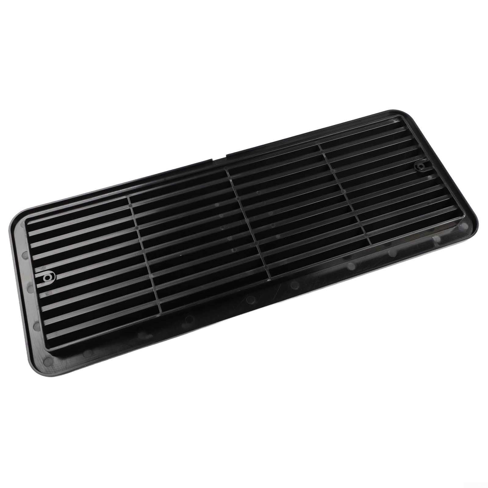 Campervan Fridge Vent Mounting Grille for Refrigerators – ABS Weather-Resistant Airflow Cover, 483 mm x 186 mm, Compatible with OE 62445480(Black)