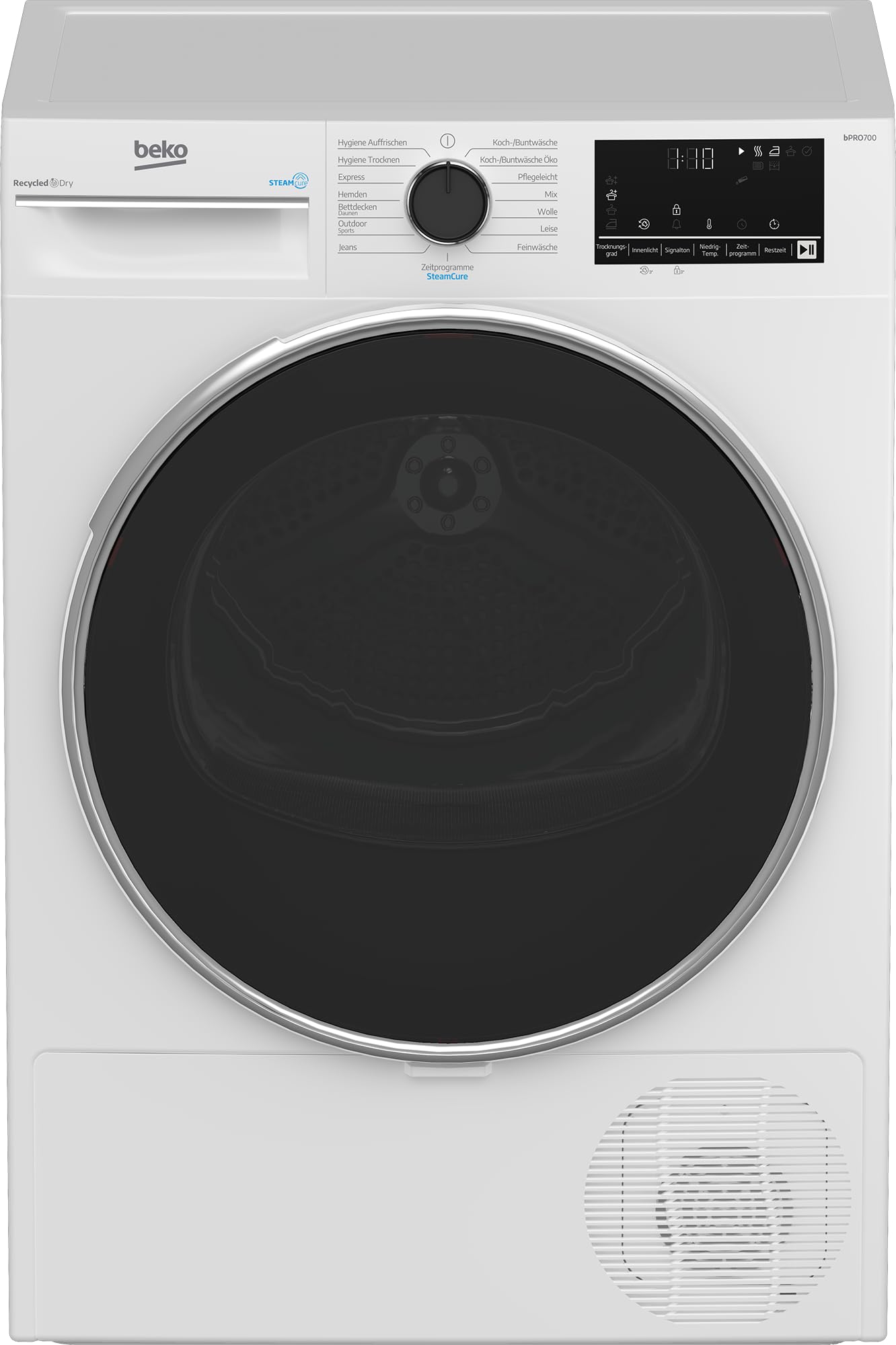Beko B3TSW48C9ZW Wäschetrockner, 8 kg, Frontlader Kondenstrockner, 15 Programme, Sensortrocknung, Säulenfähig, Aquawave Schontrommel, Weiß