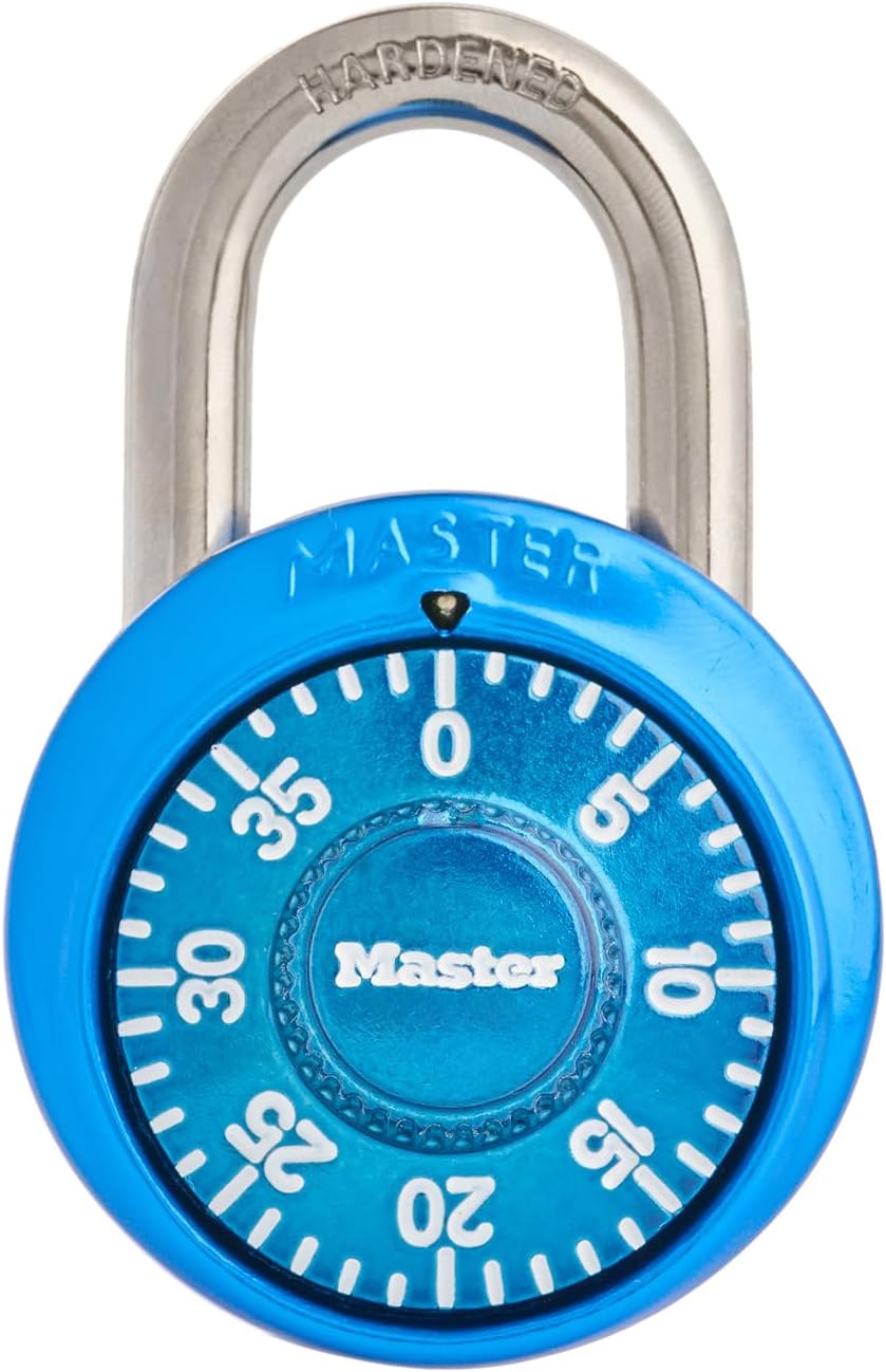 Padlock, Standard Dial Combination Lock, 1-7/8 in. Wide, Blue, 1528DTGT