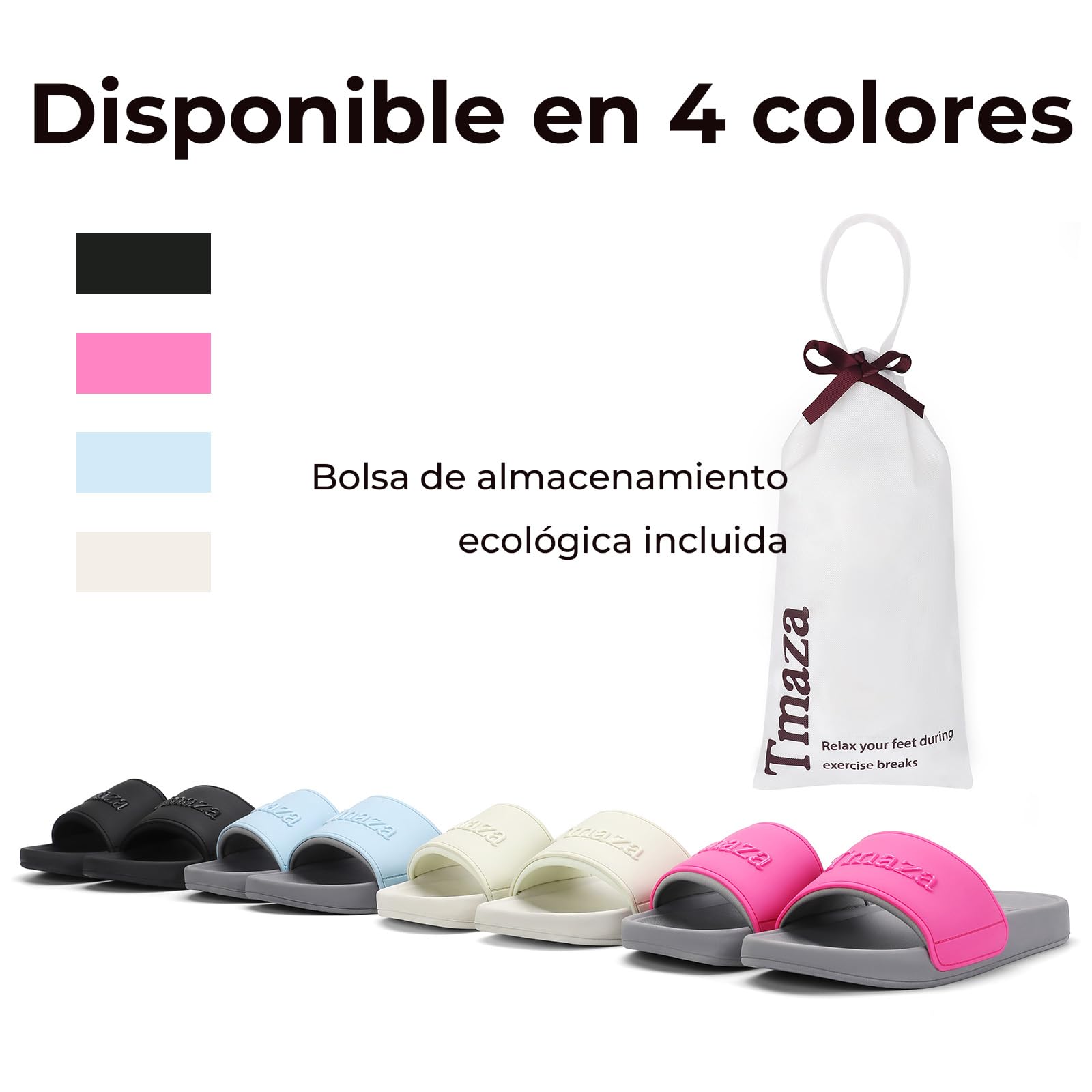 Sandalias Mujer, Chanclas Elegantes con Tira Ancha, Sandalias Planas Cómodas para Casa, Paseo, Verano y Vacaciones 36-42