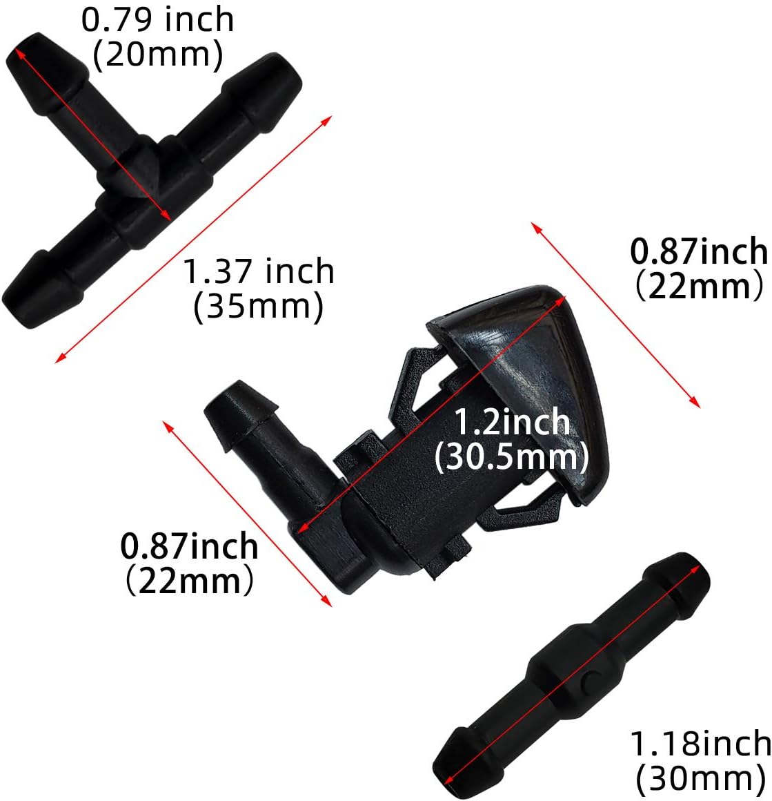 Naviurway Windshield Washer Nozzle Wiper Spray Hose Kit Compatible with Ford F250 F350 F450 F550 Super Duty 2011-2016 Replace OEM BC3Z-17603-A BC3Z-17K605-B