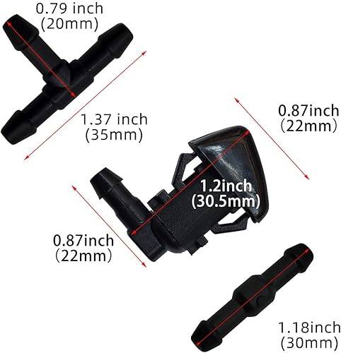 Miniatura 2 de Kit de manguera de pulverización de limpiaparabrisas compatible con Ford F250 F350 F450 F550 Super Duty 2011-2016 Reemplazo OEM BC3Z-17603-A