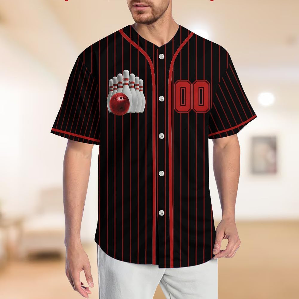 I'd Rather Be Bowling - Personalized Bowling Baseball Jersey, Personalized Bowling Jersey, Bowling Shirts for Team, Bowling Shirt Unisex for Men Women, Woman & Toddler Bowling Bowler Jersey Shirt