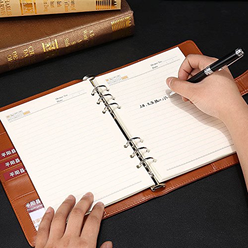 A5 Binder Journal Notebook, Hervulbaar 6 Ring Faux Lederen Persoonlijke Planner Organizer voor 6 Gaten A5 Vulpapier, Oranje A5 Binder Journal Notebook, Hervulbaar 6 Ring Faux Lederen Persoonlijke Planner Organizer voor 6 Gaten A5 Vulpapier, Oranje