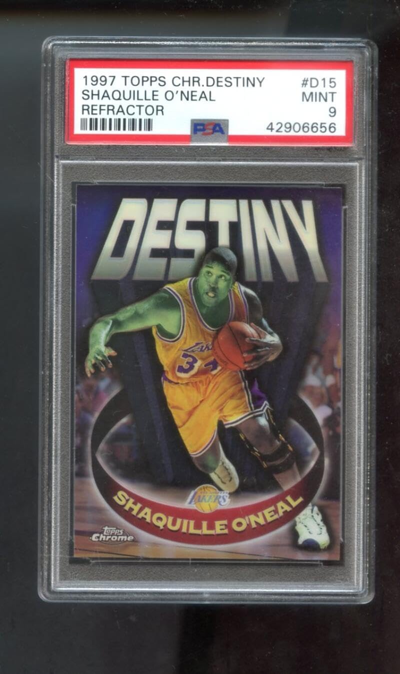 1997-98 Topps Chrome Destiny REFRACTOR #D15 Shaquille O'Neal Shaq ONeal PSA 9 Graded Basketball Card NBA 97-98 1997-1998 Los Angeles Lakers INSERT