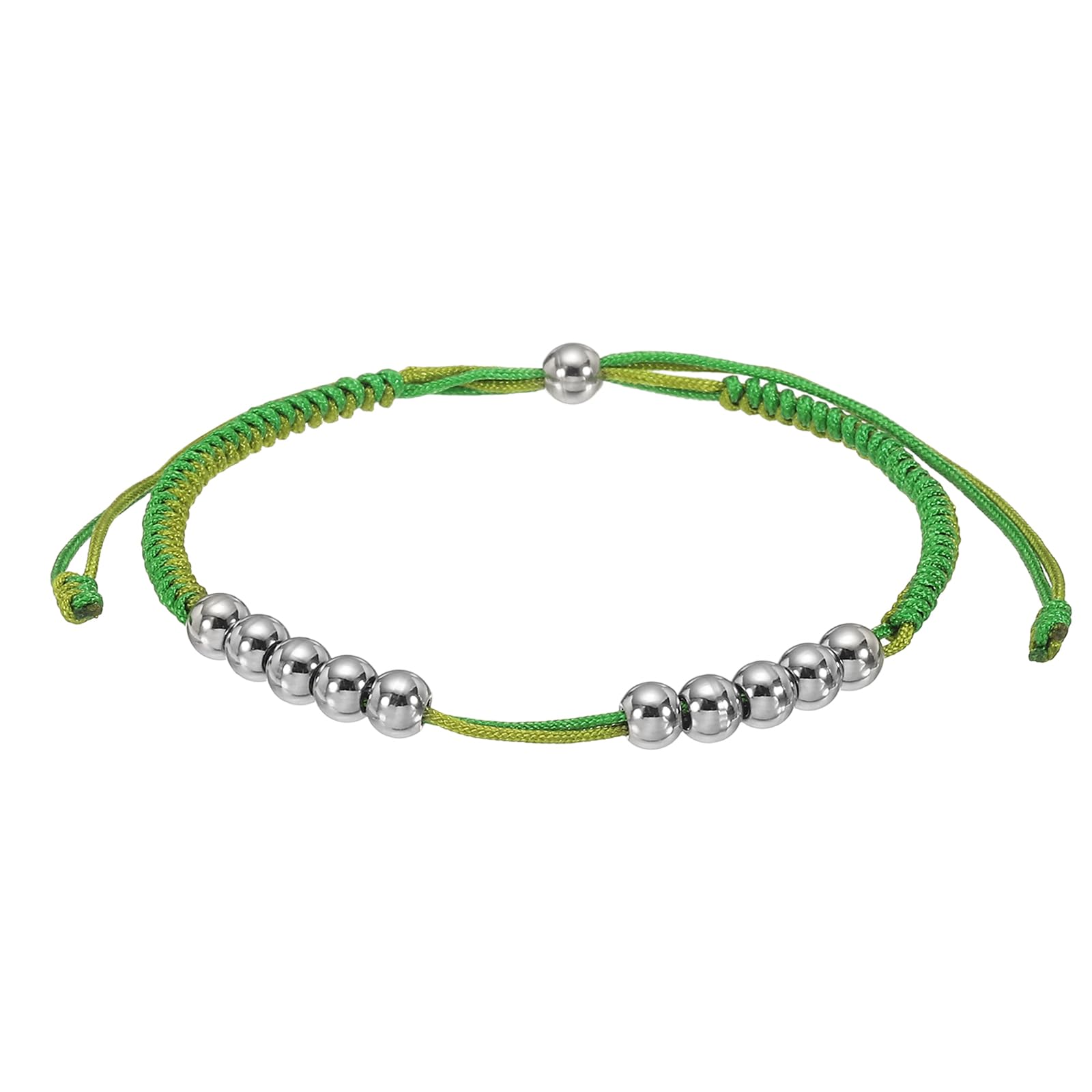 YELARXI Golf Stroke Counter Bracelet, Score Counter Bead Bracelet, Resizable 16-28cm Stainless Steel Bead Golf Score Tracking Fit for Women Men Golfer Stroke Count, Lime & Green